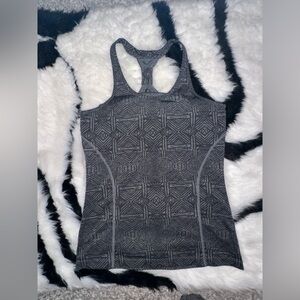 Gray gym workout racerback tank top